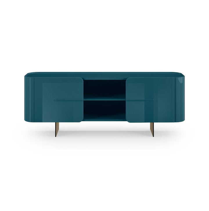 NINFA SIDEBOARD sideboard Eforma Glossy Ottanio Lacquered Brushed Platinum / Brushed Bronze Vintage