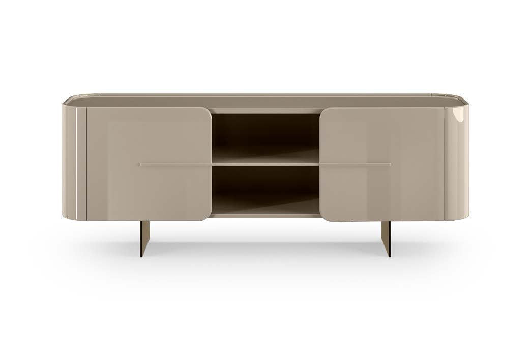 NINFA SIDEBOARD sideboard Eforma Glossy Sabbia Lacquered Brushed Platinum / Brushed Bronze Vintage