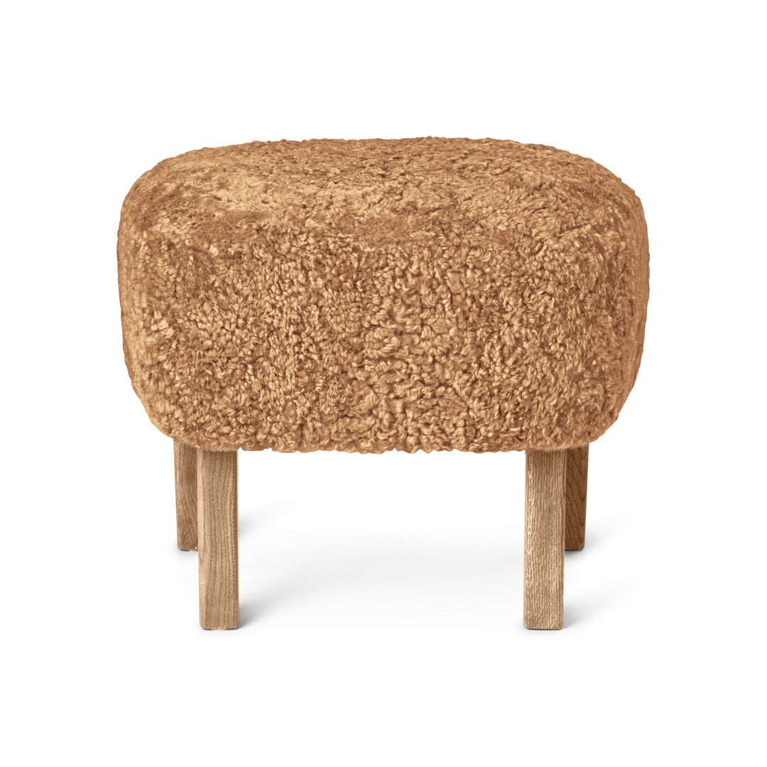 Ingeborg Foot Stool Ottomans Audo Copenhagen Sheepskin Honey Natural Oak