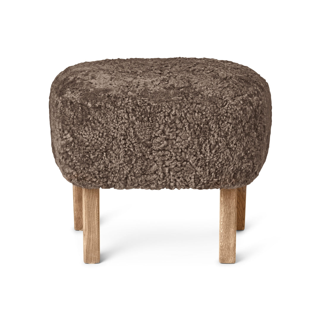 Ingeborg Foot Stool Ottomans Audo Copenhagen Sheepskin Sahara Natural Oak