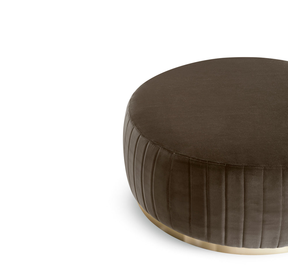 NUVOLA STITCH POUF WITH PROFILE BRONZE BASE Pouf Eforma   