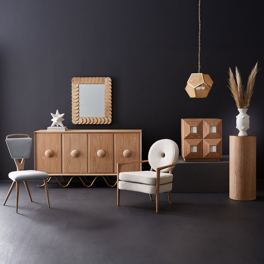 Torino X-Back Dining Chair in Tussah Sky Jonathan Adler