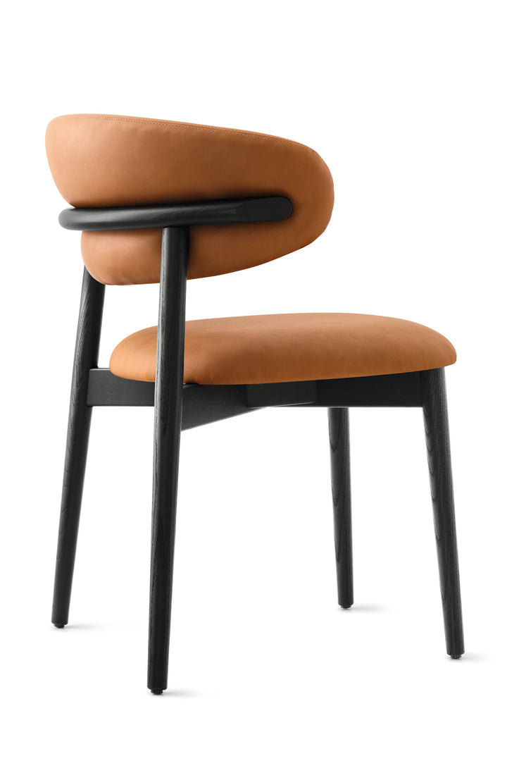 Oleandro Chair Wood Matt Black Cognac  Calligaris   