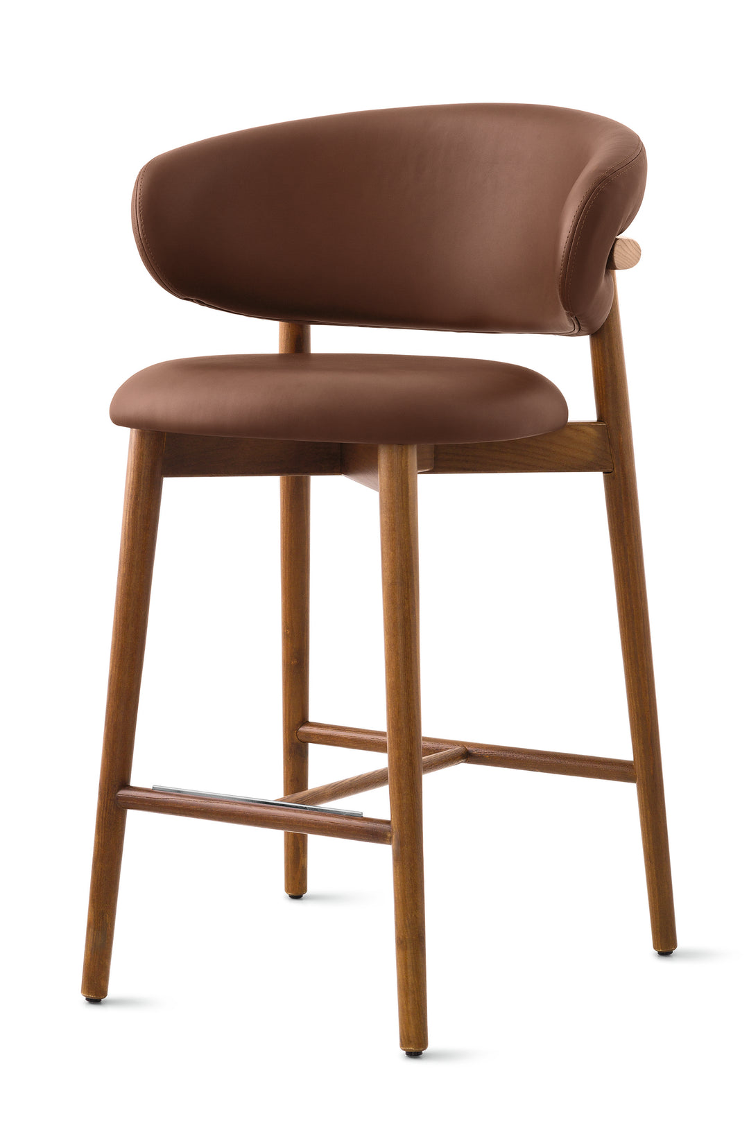 Oleandro Stool Wood Walnut Tobacco  Calligaris   