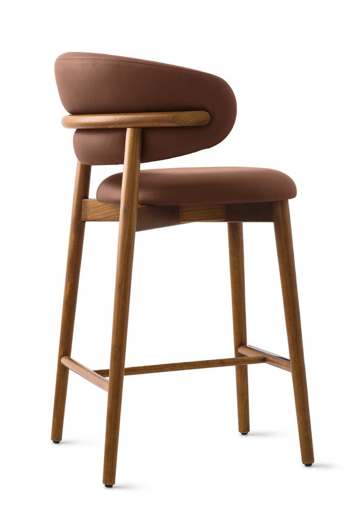 Oleandro Stool Wood Walnut Tobacco  Calligaris   