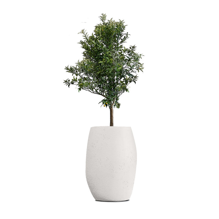 Pebble Planter – Tall Outdoor Planters Indigenus White