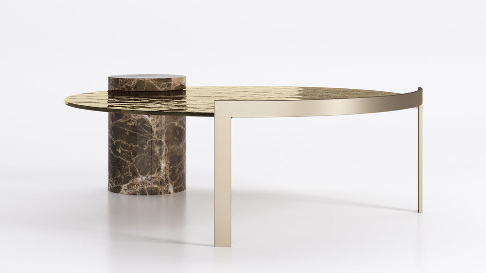 Peo Low Coffee Table Hammered Bronze Glass Top Coffee Tables Eforma   