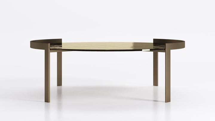 Perry Coffee Table Hammered Bronze GIass Top Tables Eforma   