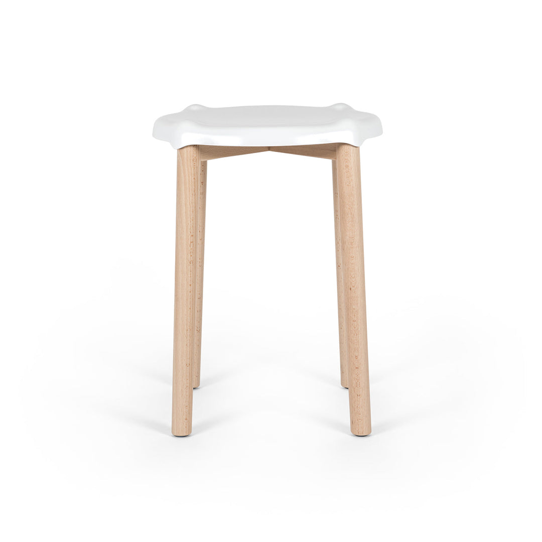 Poêle Stool Furniture Alessi White / Natural Low: 18.5 in height