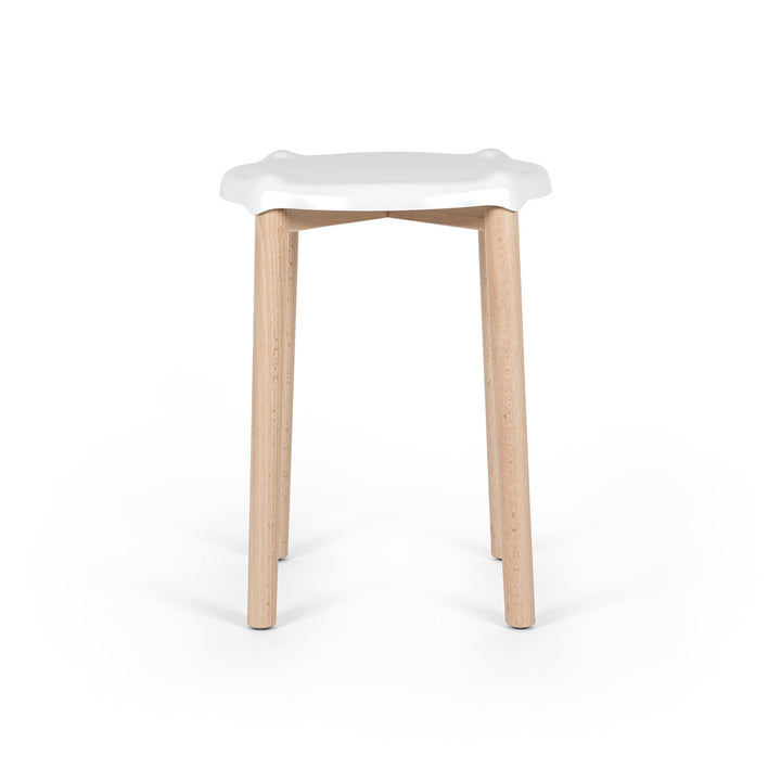 Poêle Stool Furniture Alessi White / Natural Low: 18.5 in height