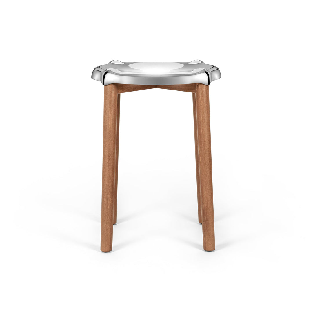 Poêle Stool Furniture Alessi Mirror Polished / Brown Low: 18.5 in height