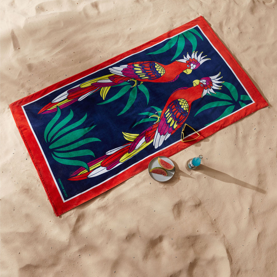 Parrots Beach Towel Jonathan Adler