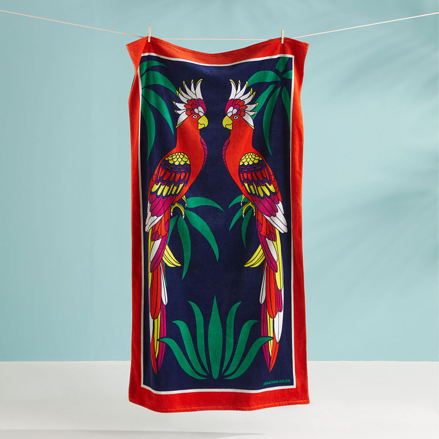 Parrots Beach Towel Jonathan Adler