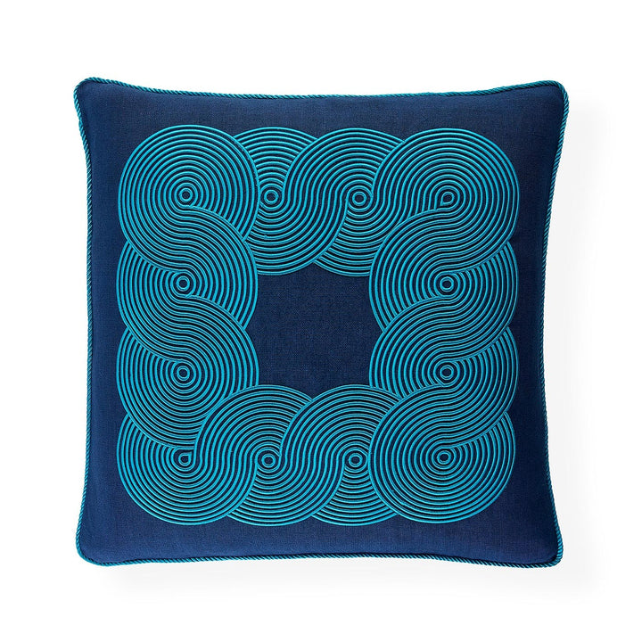 Pompidou Blue Border Pillow Jonathan Adler