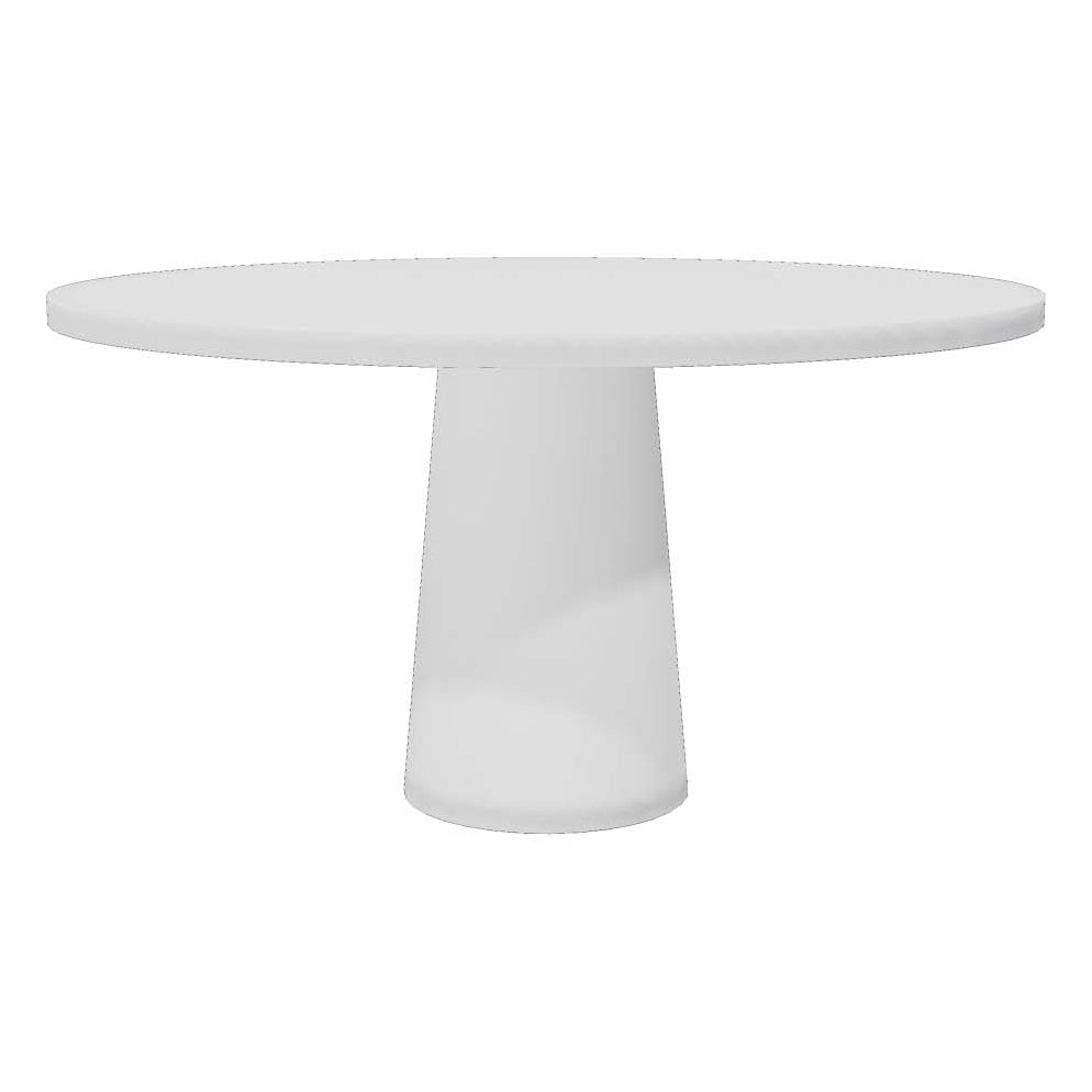 Container Round Dining Table Moooi RAL 9016 Oak Top / White Base Large: 55.1 in diameter