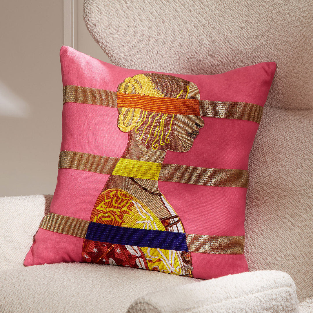 Renaissance Bars Beaded Pillow Jonathan Adler