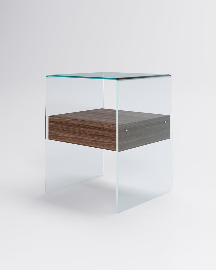 Rialto Nightstand Table Tobacco Wood Drawer High Nightstands Fiam   