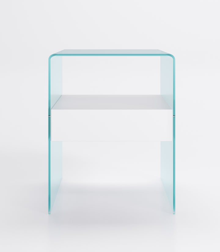 Rialto Nightstand Table White Wood Drawer High Nightstands Fiam   