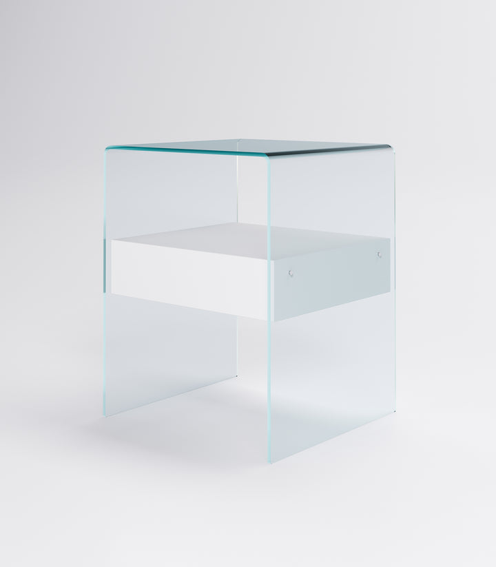 Rialto Nightstand Table White Wood Drawer High Nightstands Fiam   