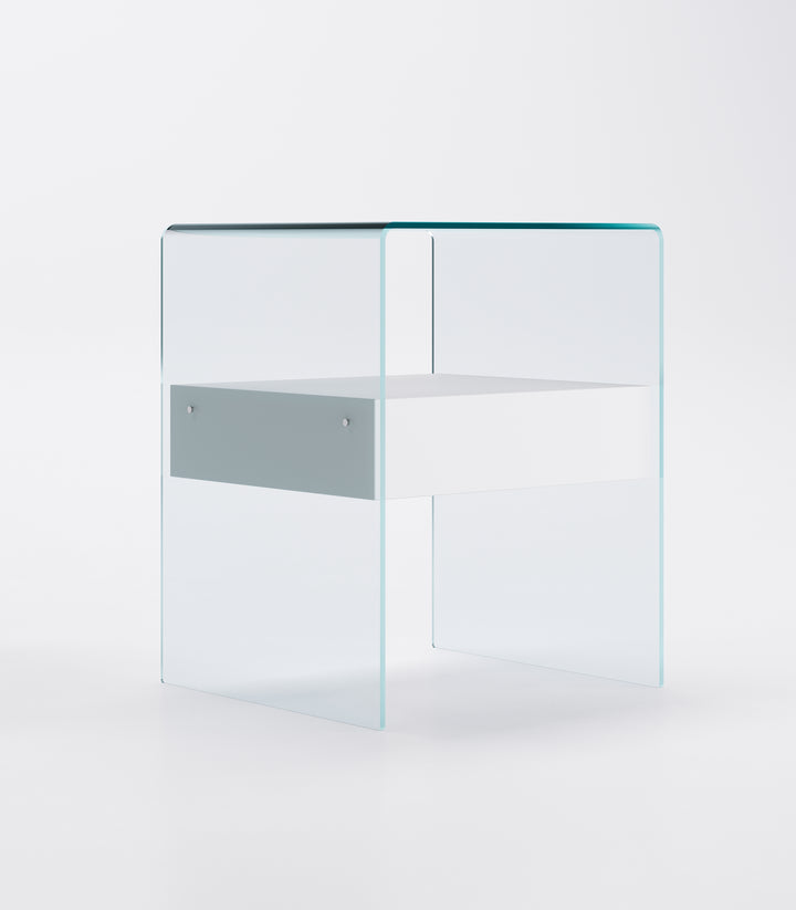 Rialto Nightstand Table White Wood Drawer High Nightstands Fiam   