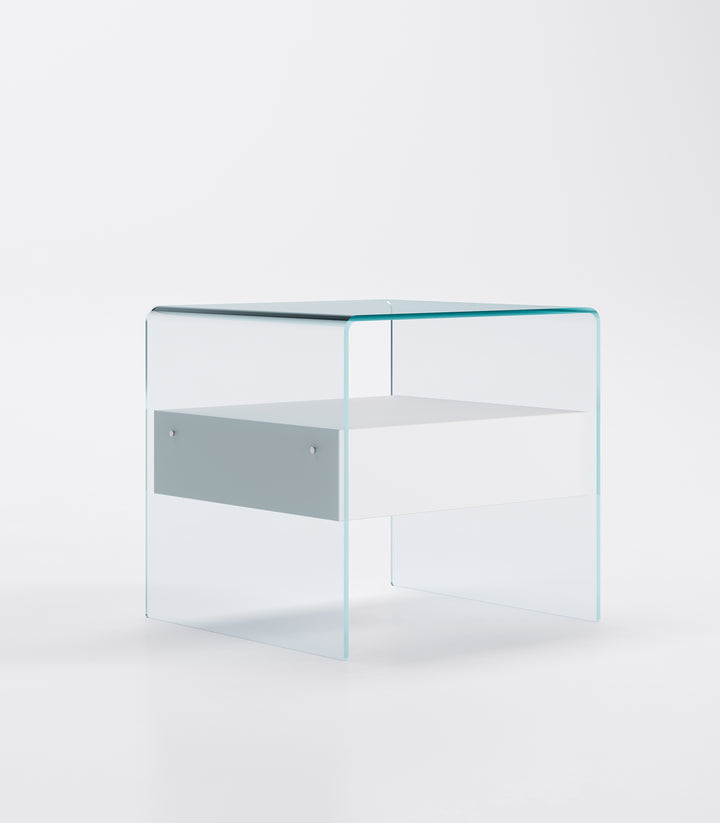 Rialto Nightstand Table White Wood Drawer Low Nightstands Fiam   