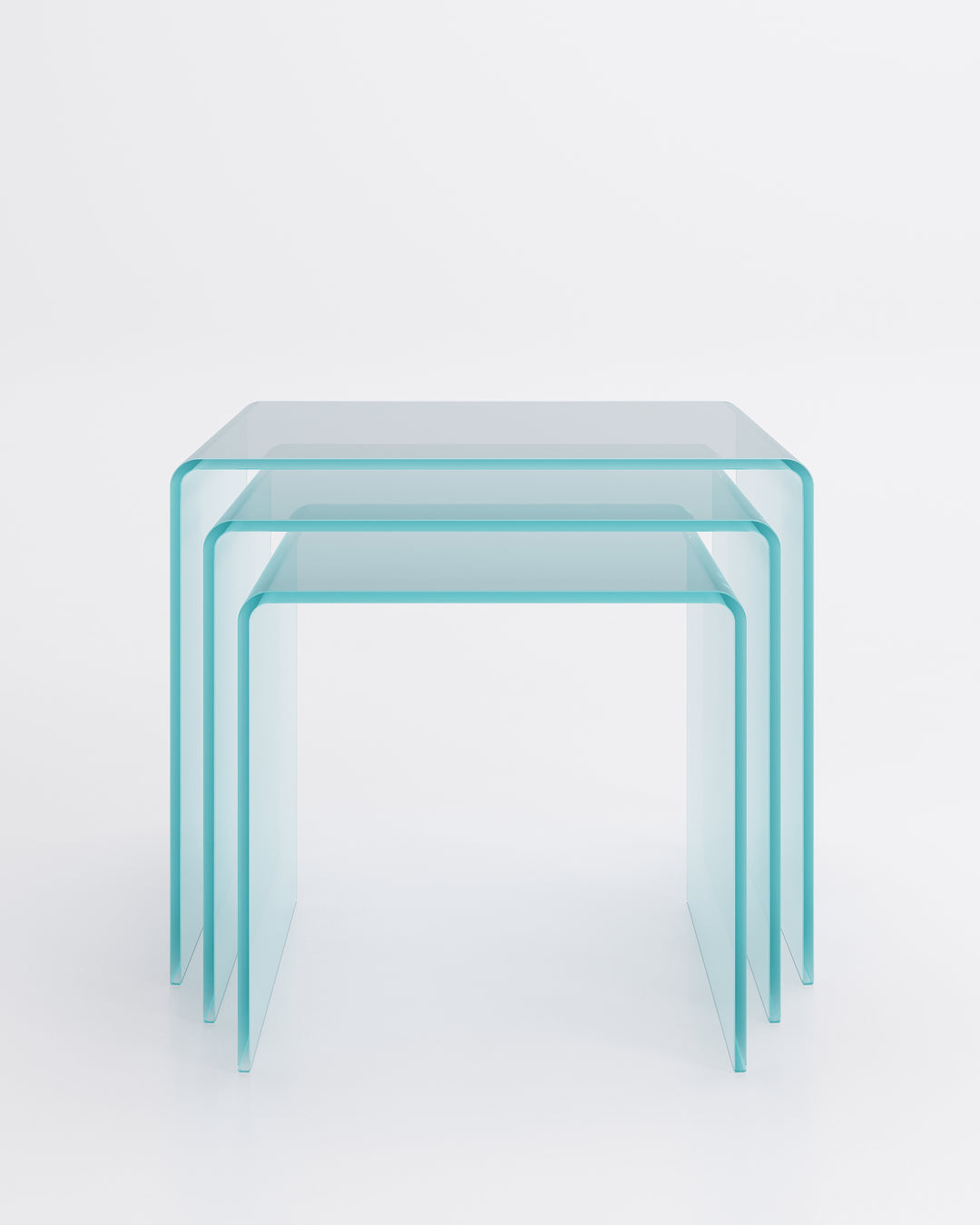 Rialto Tris End Table Set Clear Glass End Tables Fiam   