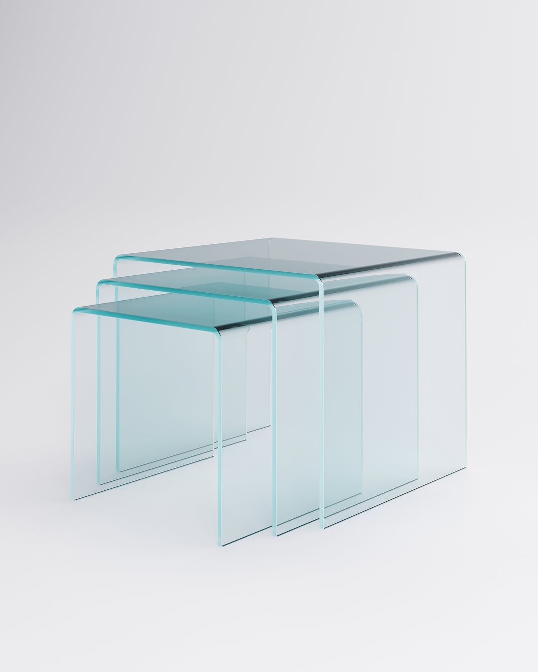 Rialto Tris End Table Set Clear Glass End Tables Fiam   