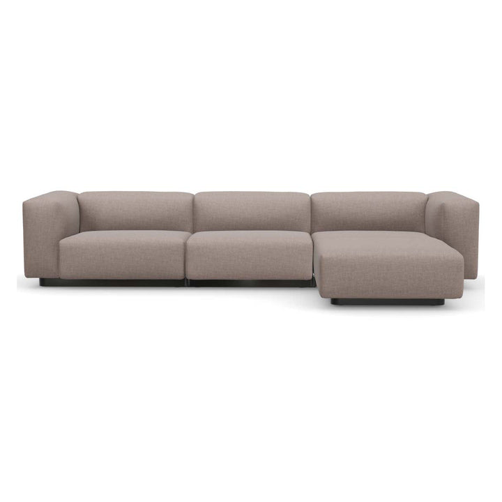 Soft Modular 3-Seater Sofa with Chaise Longue Sofas Vitra Savana Mauve Melange High: 25.5 in height Right Chaise Longue