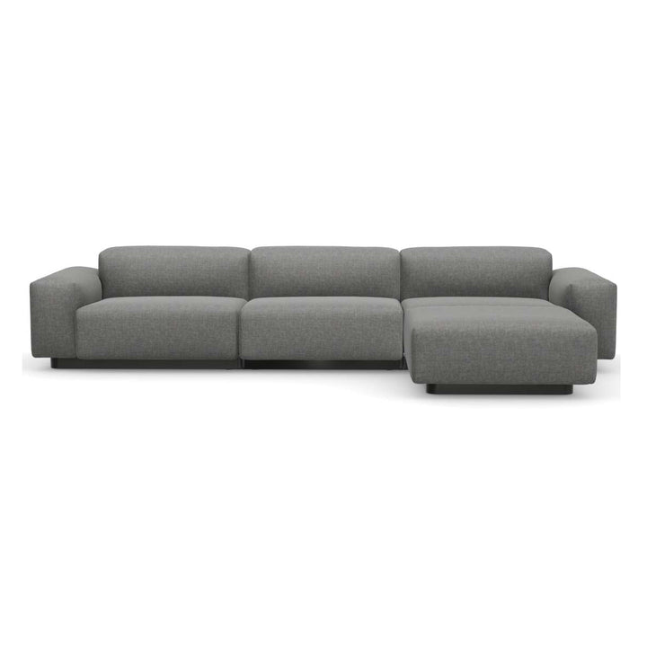 Soft Modular 3-Seater Sofa with Chaise Longue Sofas Vitra Savana Sierra Gray Melange Low: 20.25 in height Right Chaise Longue
