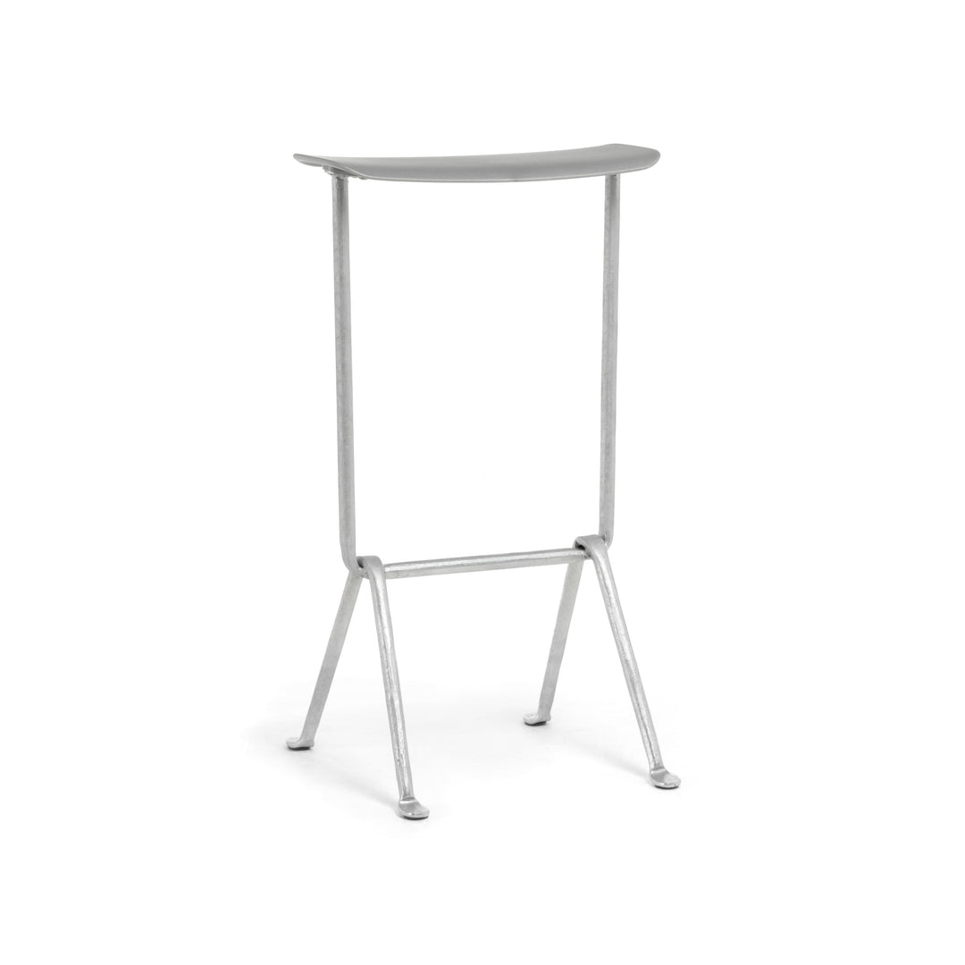 Officina Outdoor Barstool Bar Stools Magis Galvanized 5250 Polypropylene Grey Metallised 1761 C High: 75 in height