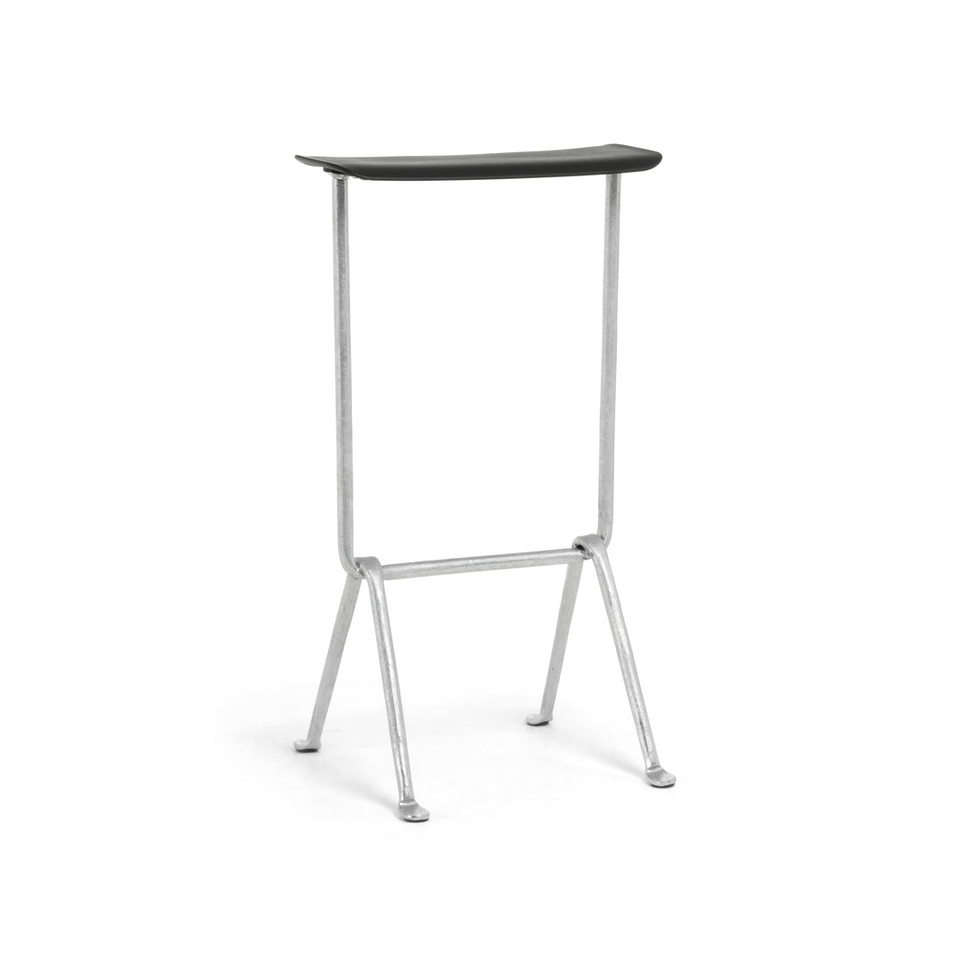 Officina Outdoor Barstool Bar Stools Magis Galvanized 5250 Polypropylene Black 1763 C High: 75 in height