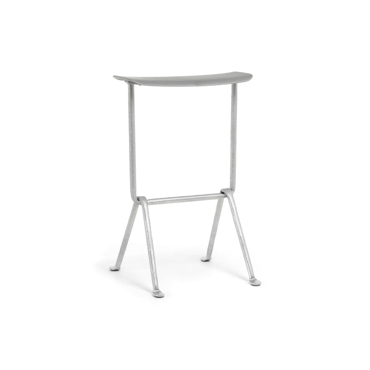 Officina Outdoor Barstool Bar Stools Magis Galvanized 5250 Polypropylene Grey Metallised 1761 C Medium: 65 in height