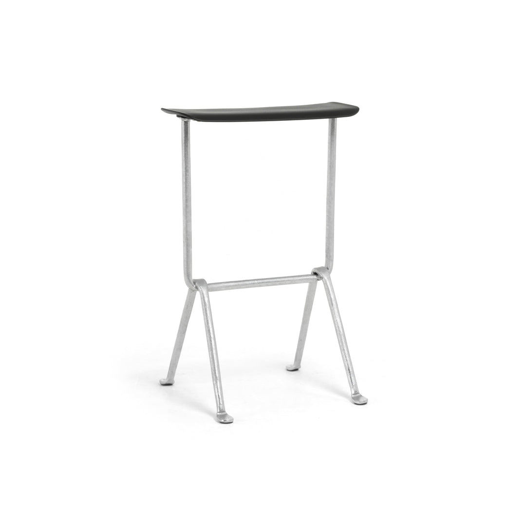 Officina Outdoor Barstool Bar Stools Magis Galvanized 5250 Polypropylene Black 1763 C Medium: 65 in height