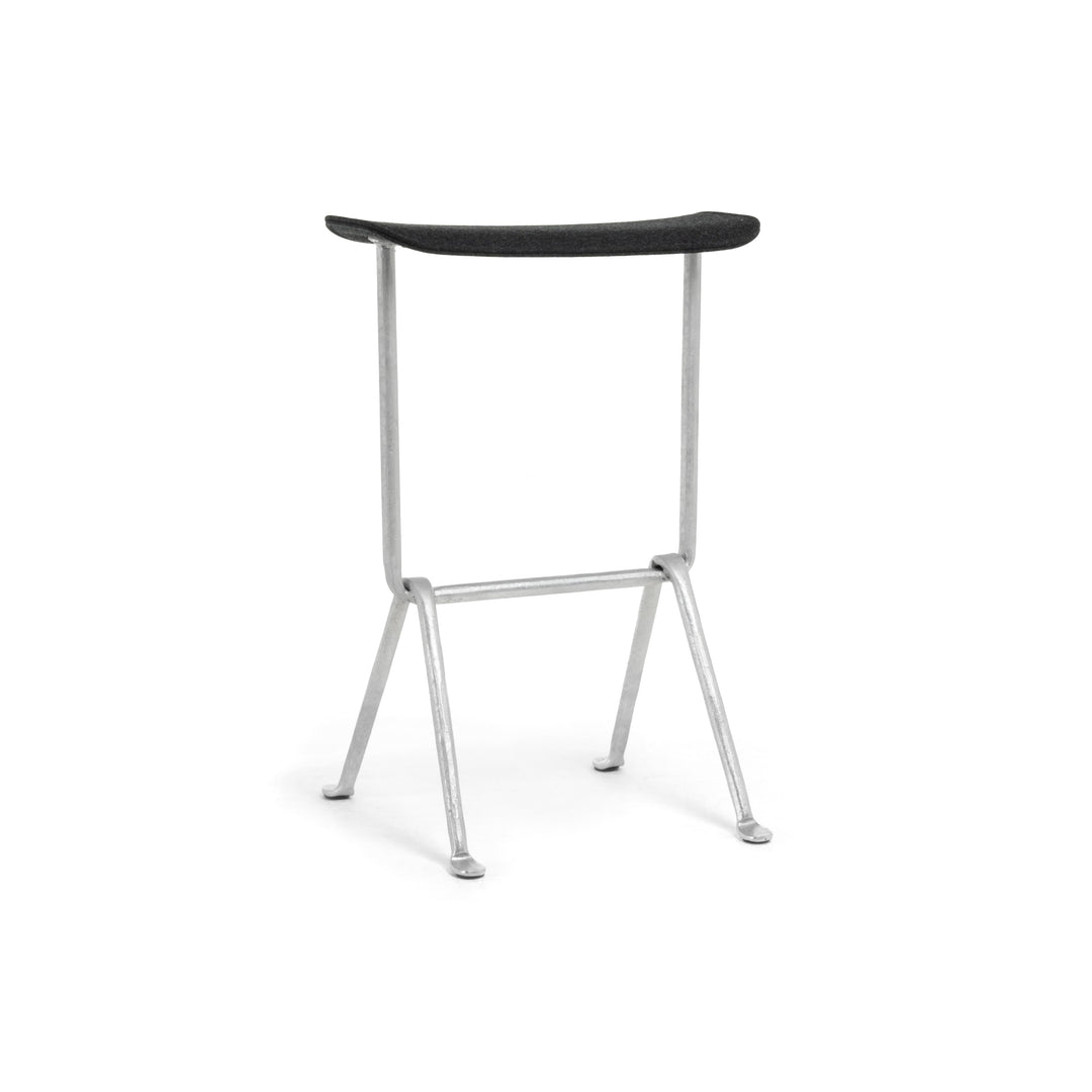 Officina Outdoor Barstool Bar Stools Magis Galvanized 5250 Polypropylene Covered Fabric Kvadrat Divina MD 193 / Dark Grey Medium: 65 in height