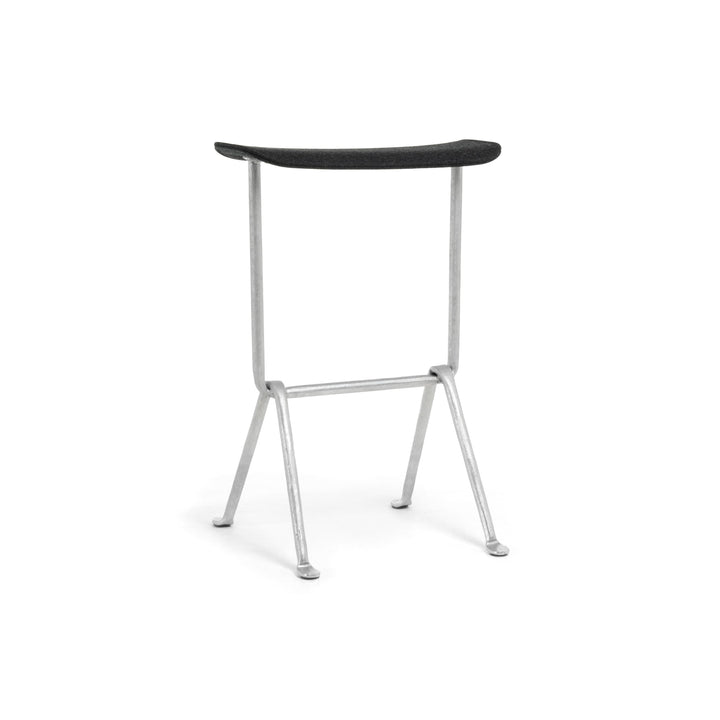 Officina Outdoor Barstool Bar Stools Magis Galvanized 5250 Polypropylene Covered Fabric Kvadrat Divina MD 193 / Dark Grey Medium: 65 in height