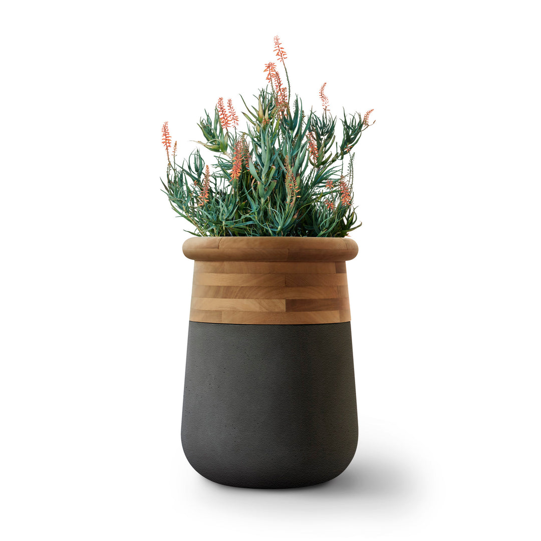 Soma Wood Planter – Medium Outdoor Planters Indigenus Black Oiled