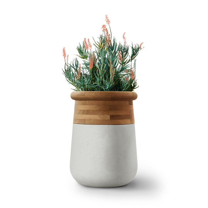 Soma Wood Planter – Medium Outdoor Planters Indigenus Grey Oiled