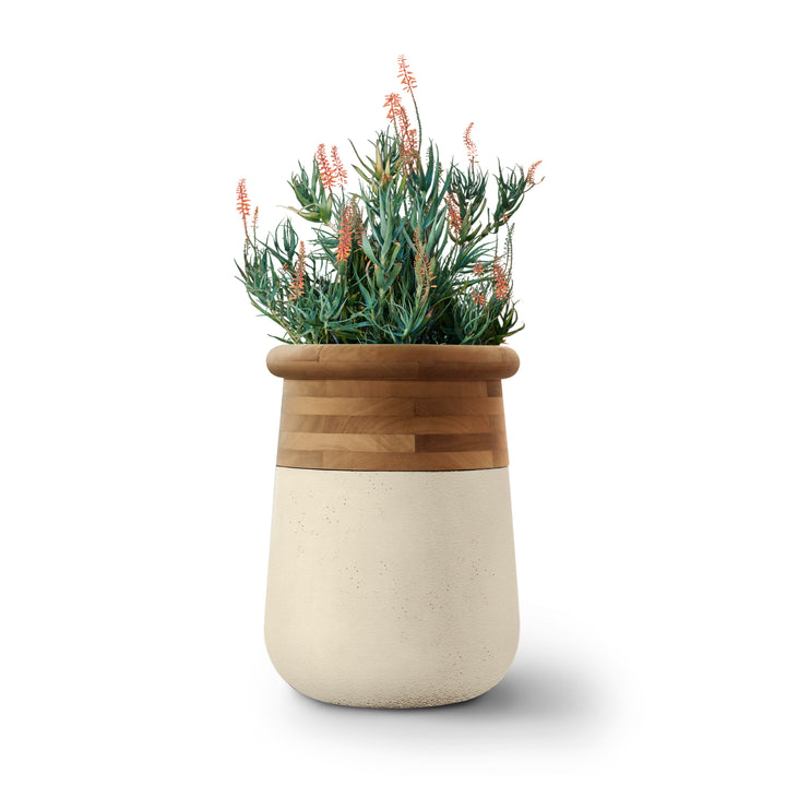 Soma Wood Planter – Medium Outdoor Planters Indigenus Sandstone Oiled