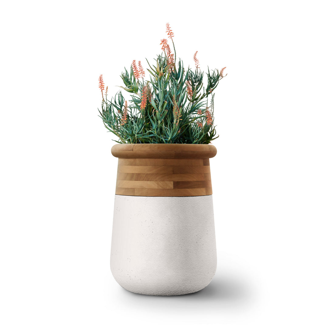 Soma Wood Planter – Medium Outdoor Planters Indigenus White Oiled