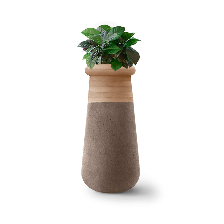 Soma Wood Planter – Slim Outdoor Planters Indigenus Mushroom Natural