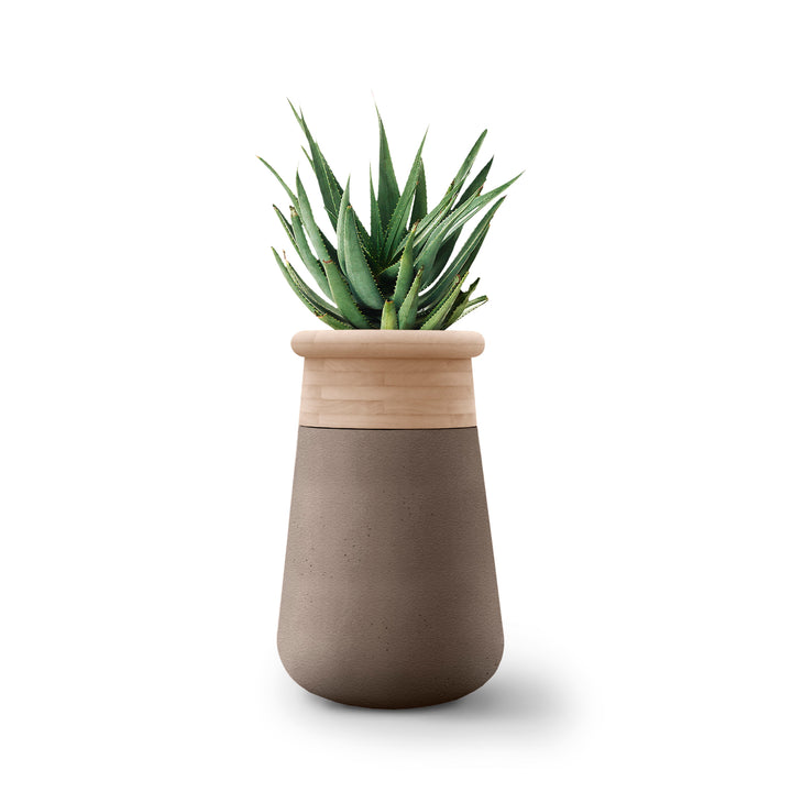 Soma Wood Planter – Tall Outdoor Planters Indigenus Mushroom Natural
