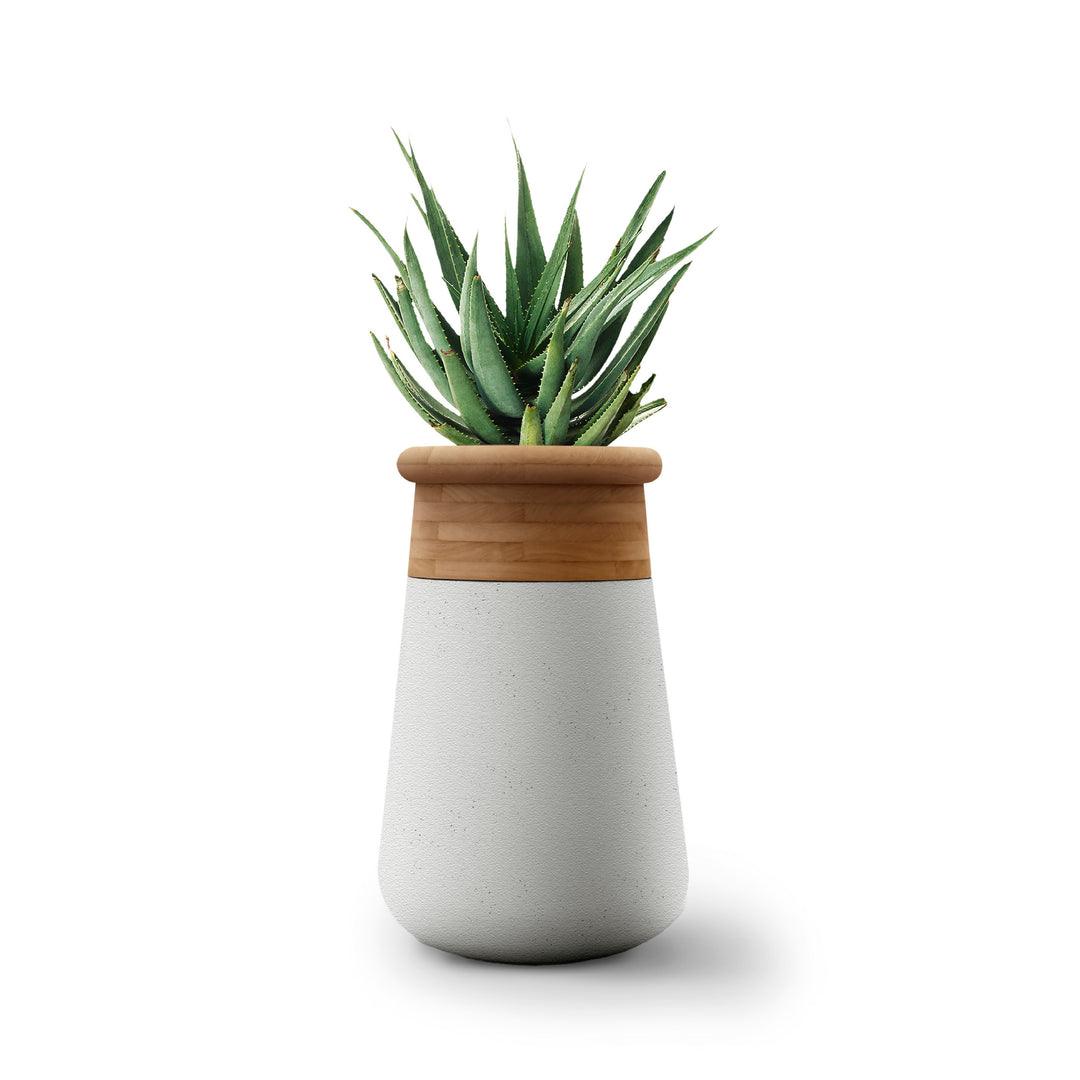 Soma Wood Planter – Tall Outdoor Planters Indigenus Grey Natural