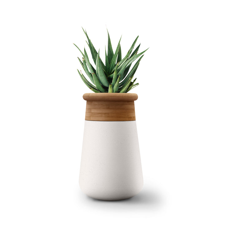Soma Wood Planter – Tall Outdoor Planters Indigenus White Natural