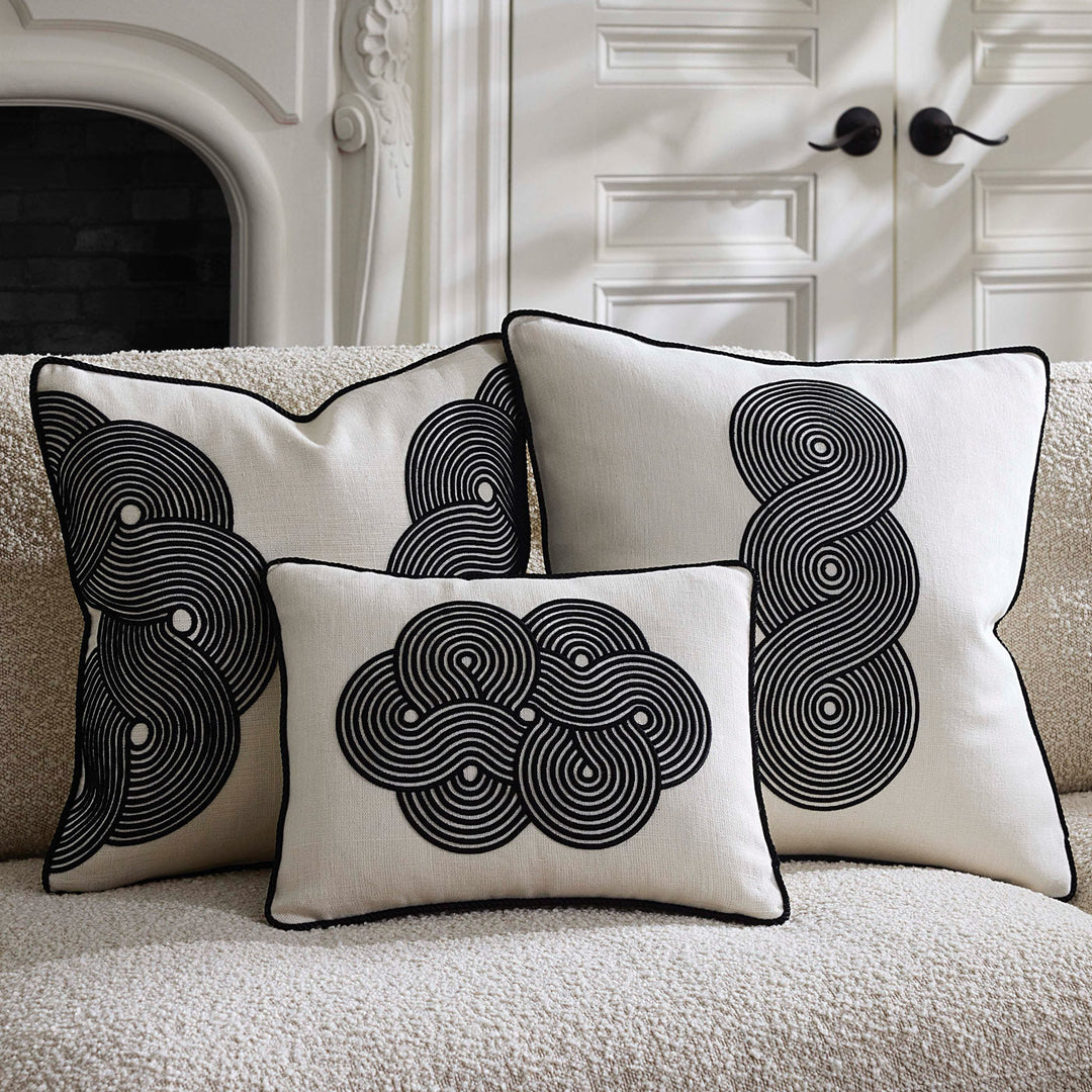 Pompidou B&W Half Circles Pillow Jonathan Adler