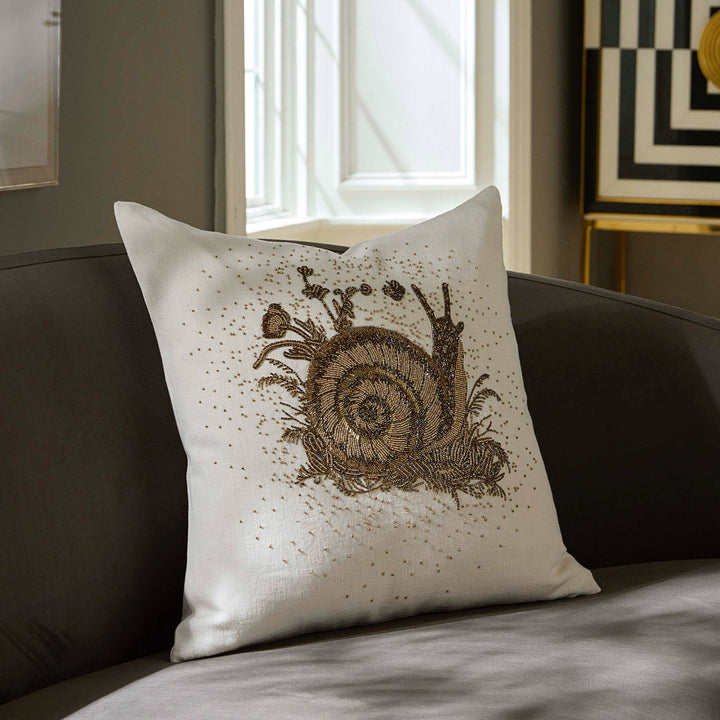 Botanist Snail Beaded Pillow Jonathan Adler