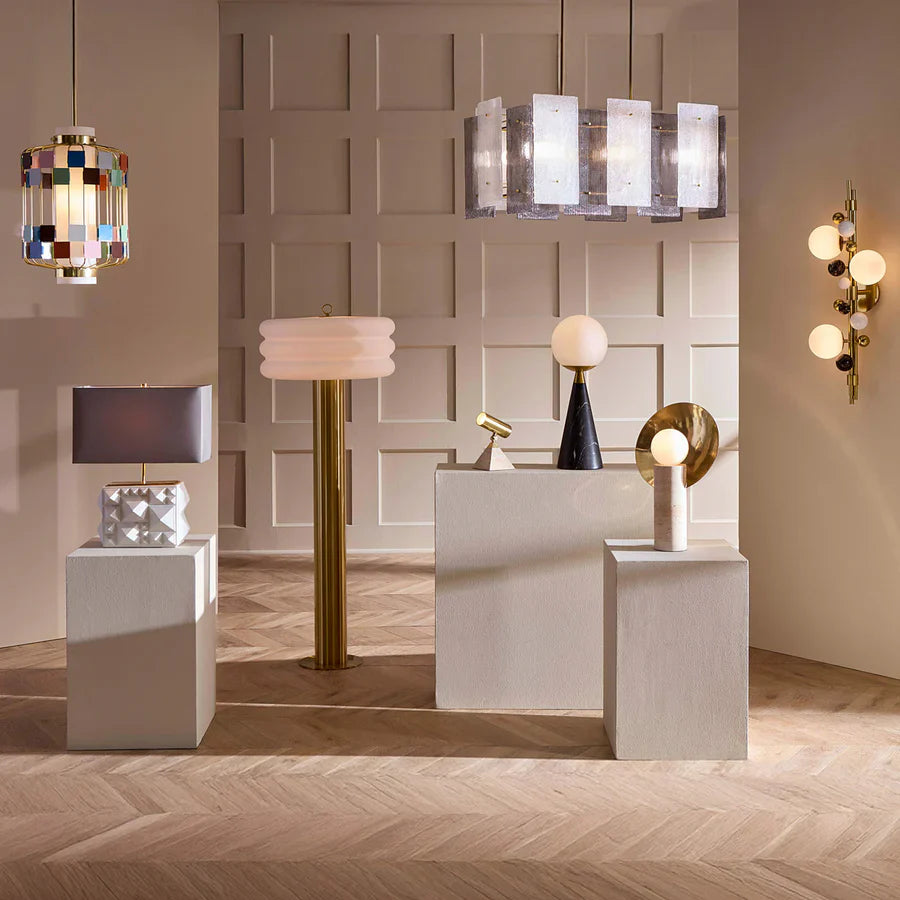Halo Travertine Table Lamp Jonathan Adler