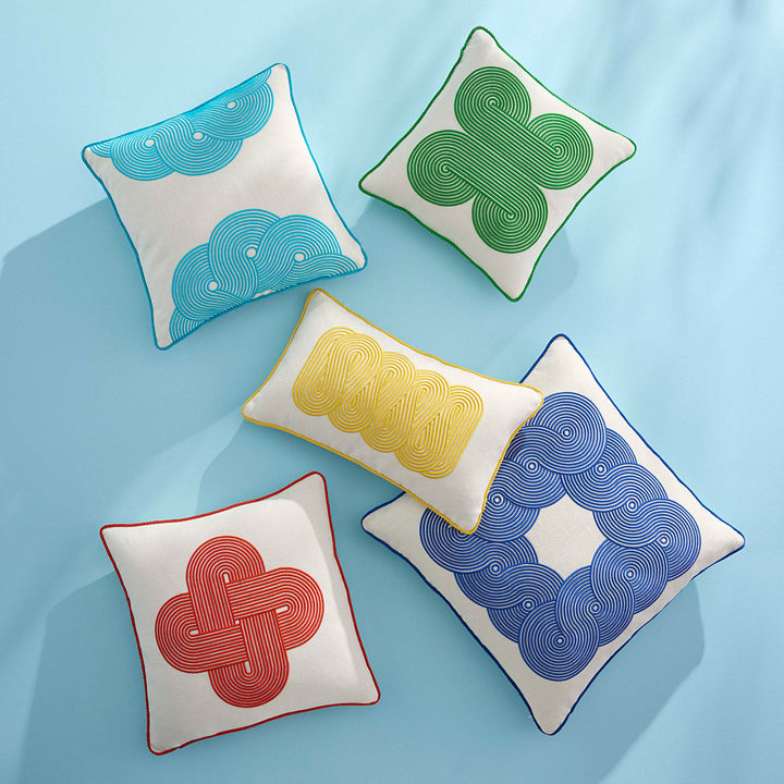 Pompidou Cobalt Border Pillow Jonathan Adler