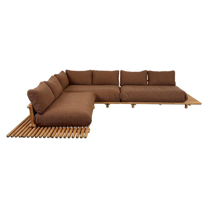 Sticks Platform Large Sofa Outdoor Sofas Cane-line Teak Umber Brown Cane-Line Rise