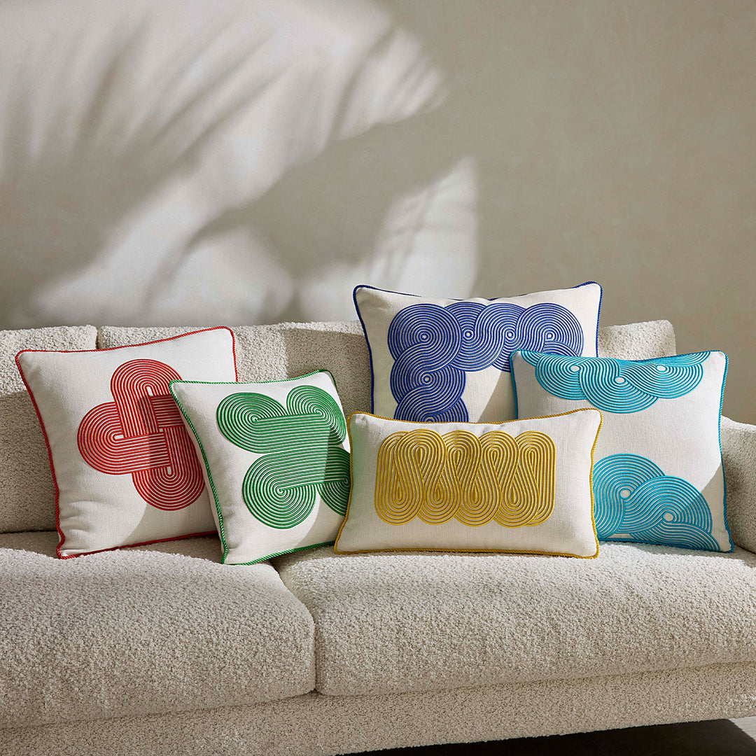 Pompidou Cobalt Border Pillow Jonathan Adler
