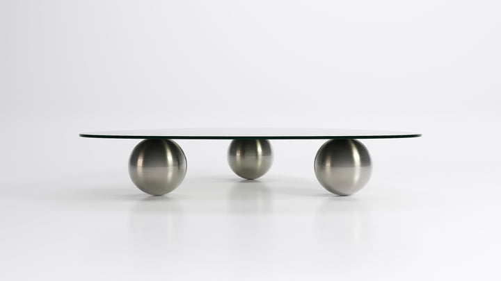 Sumito Cocktail Table - Spheres In Brushed-Nickel Finish Coffee Tables Roche Bobois   